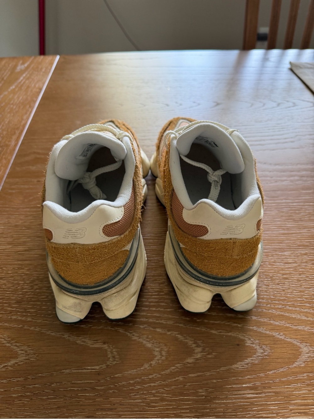 New Balance 9060 Women’s Tan and Cream Retro Chunky Sneaker - Picture 3 of 6